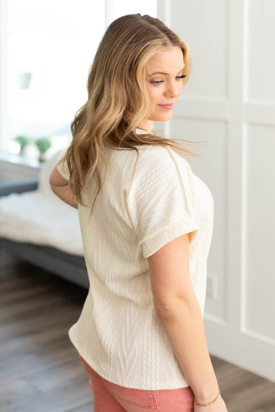 Side view of an ivory top
