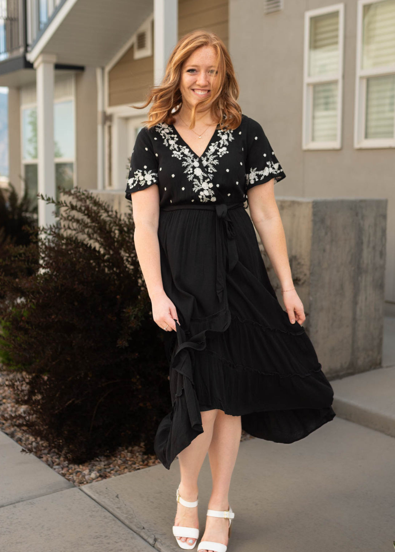 Black floral dress