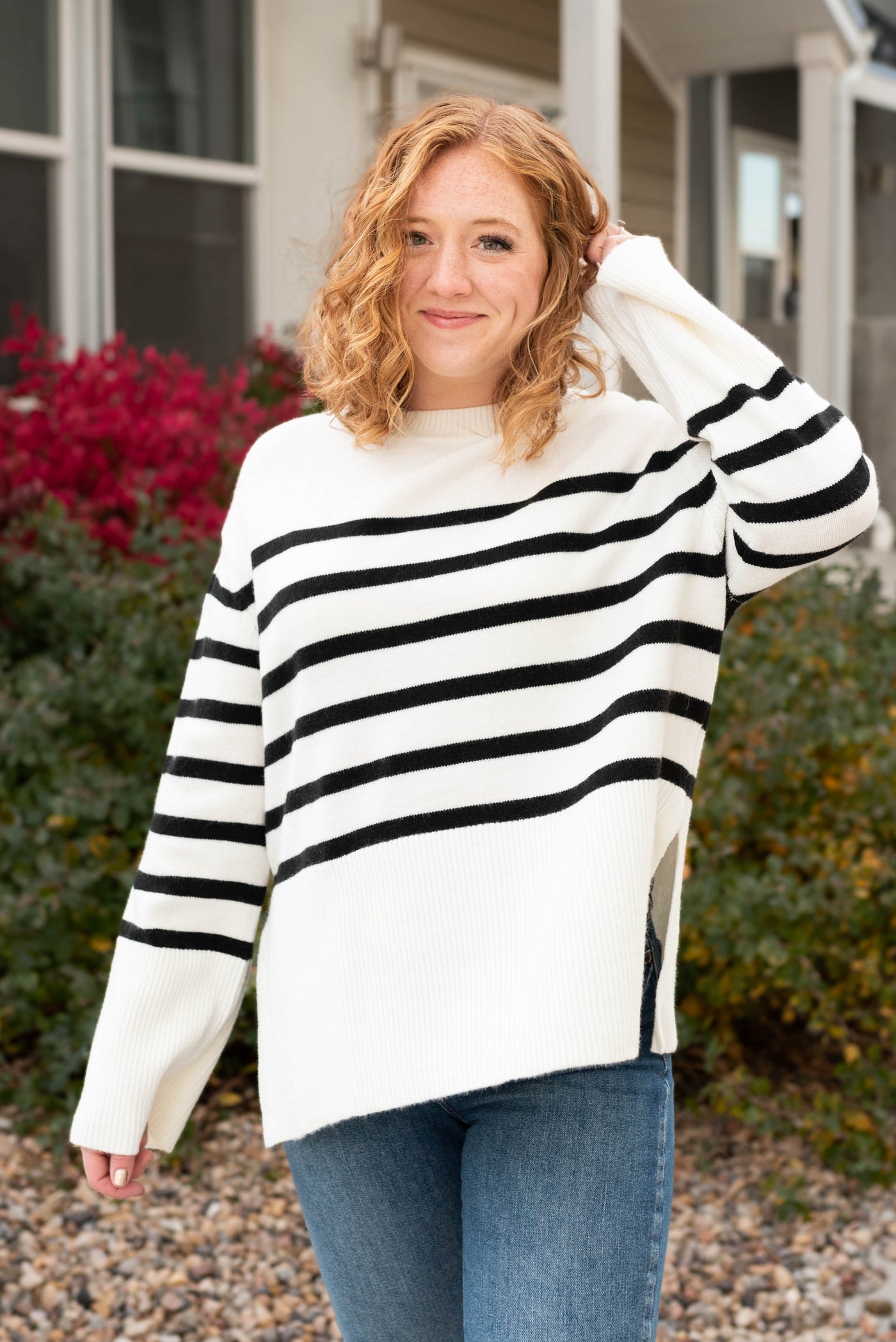 Long sleeve striped sweater