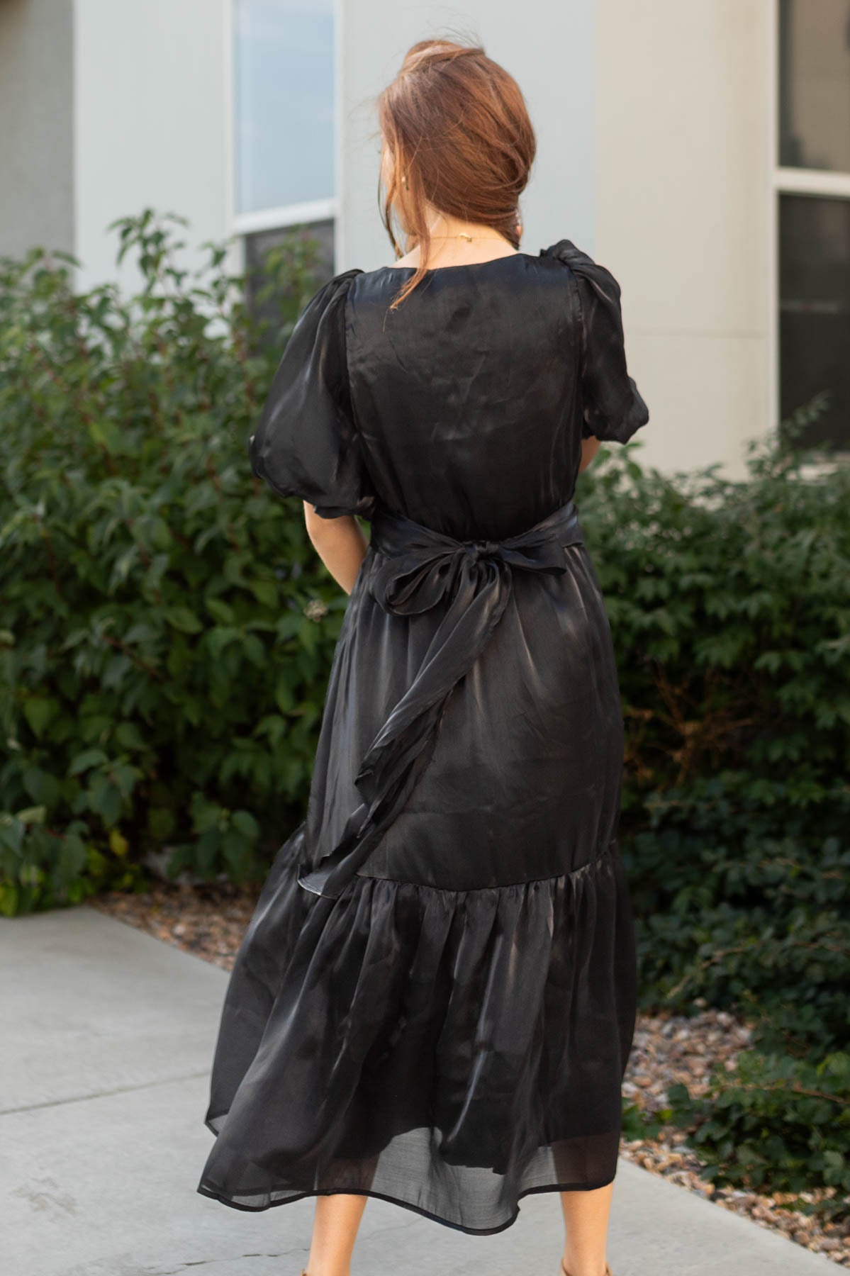 Back view of a black dress