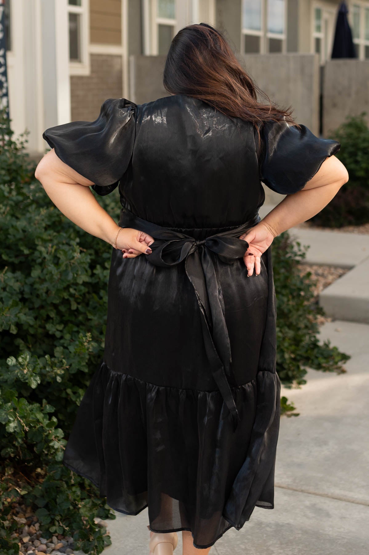 Back view of a black dress