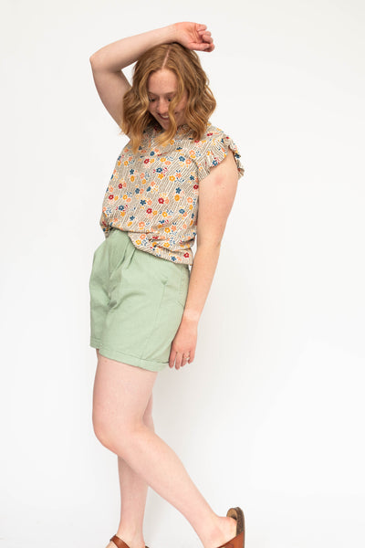 Taupe floral top