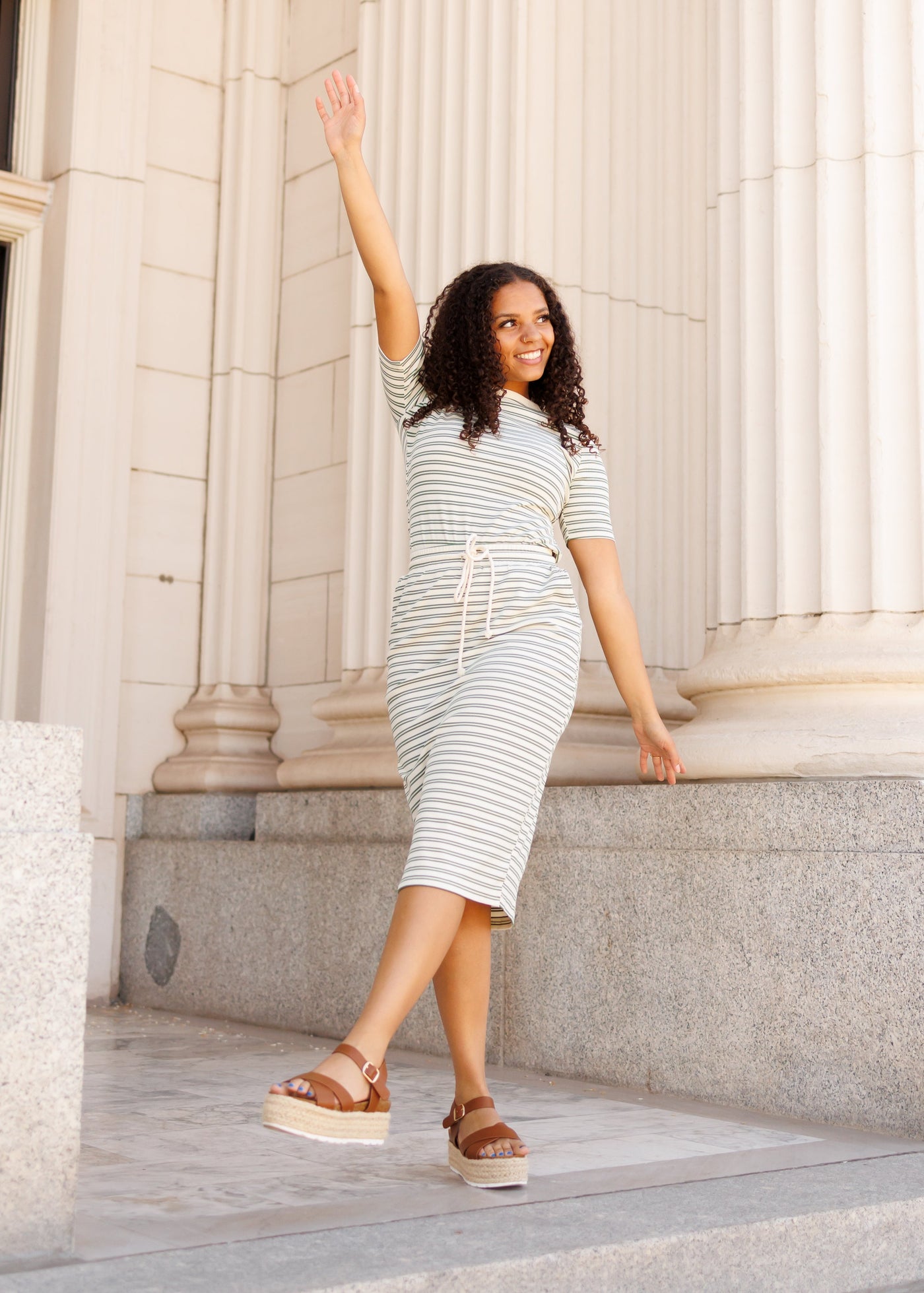 Klara Green Striped Top