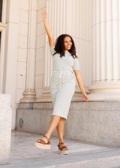 Klara Green Striped Top