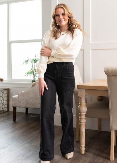 Ivory puff sleeve sweater