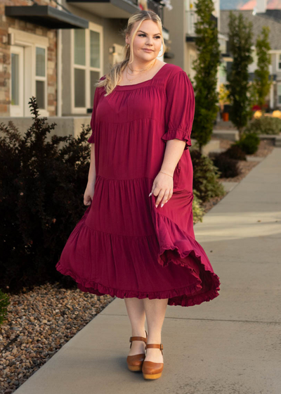 Plus size ruby red dress