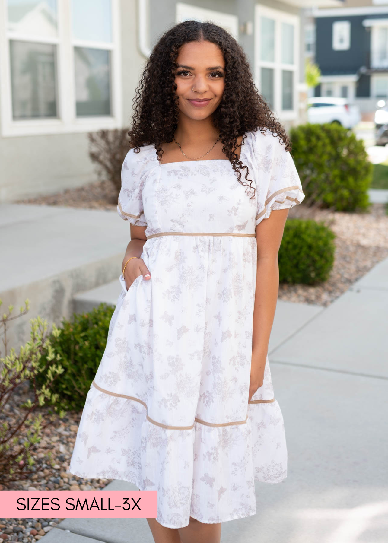 Natural floral dress