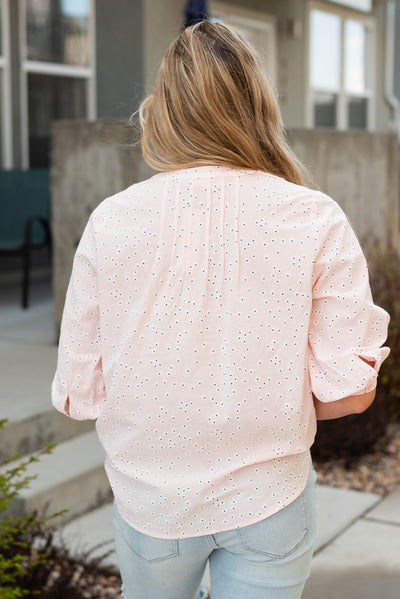 LeeAnne Pink Floral Woven Blouse