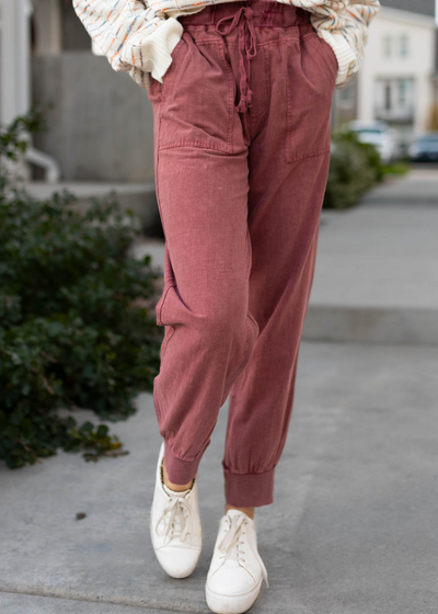 Faded plus joggers with a tied waist and elastic cuff
