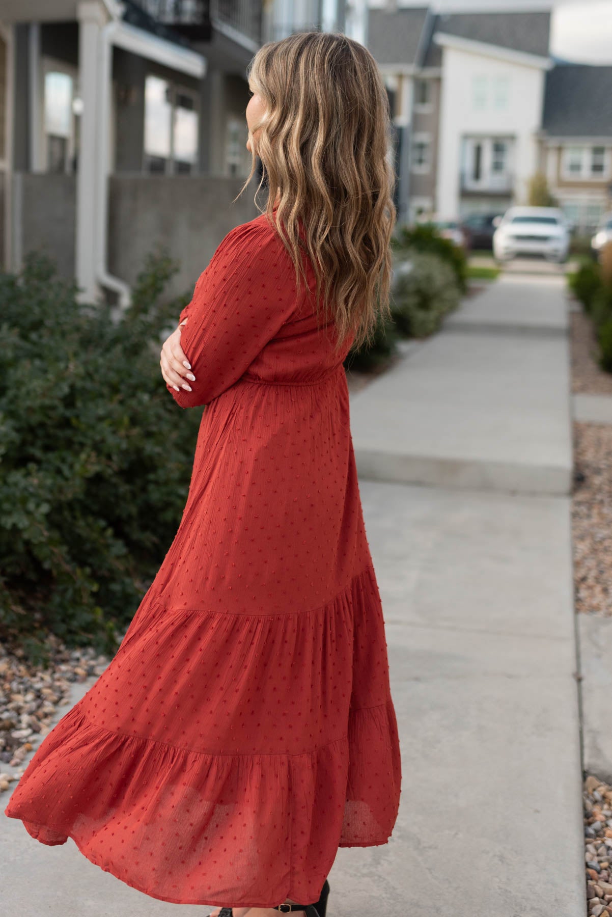 Side view of a brick dress