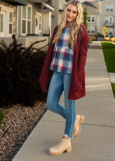 Lilly Navy Plaid Top