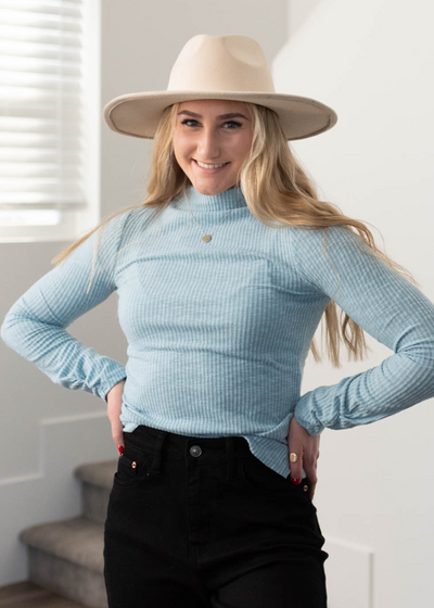 Long sleeve sky blue top