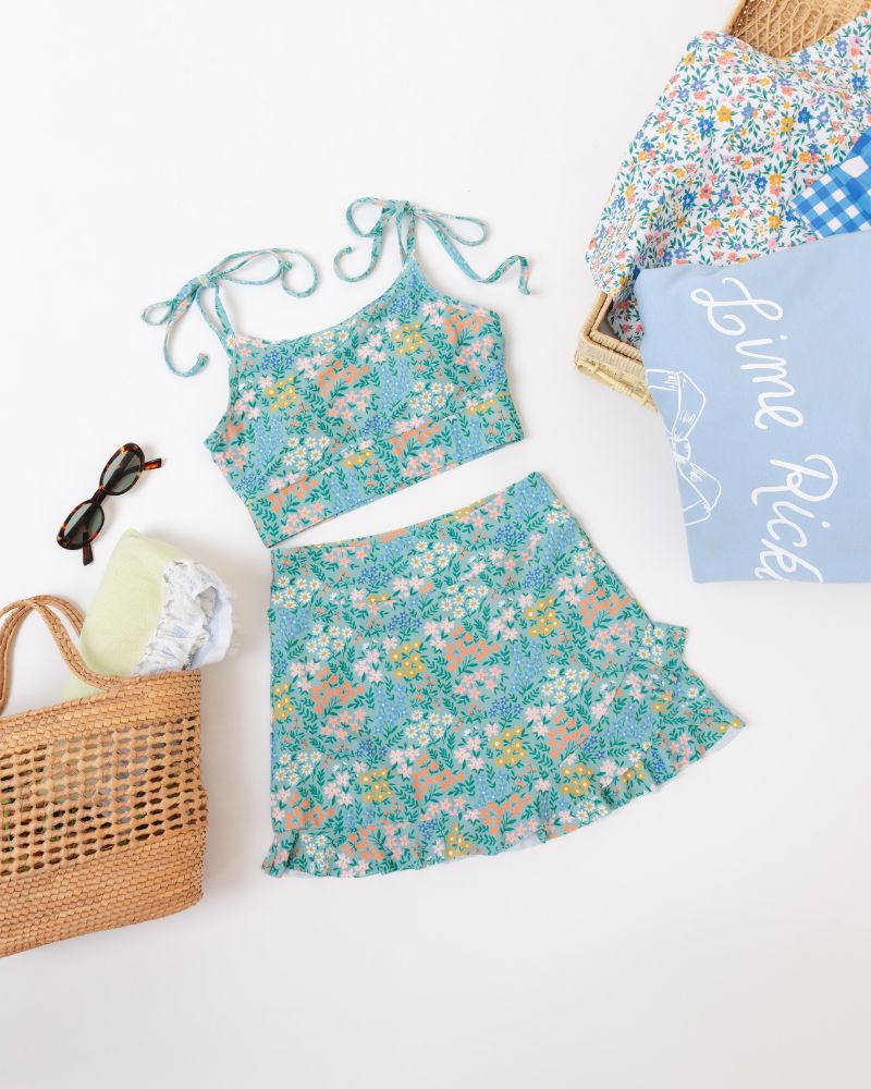Little Meadow Shoulder-Tie Crop Top