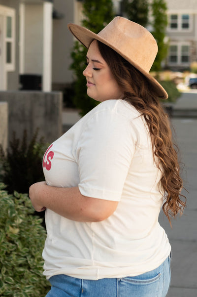 Side view long live cowgirls ivory tee