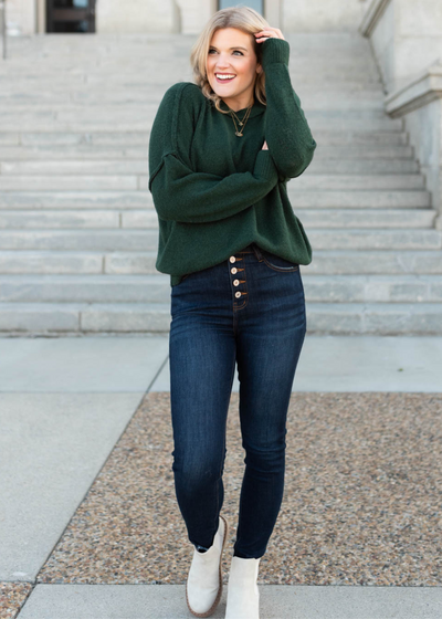 Hunter green knit pullover