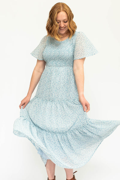 Blue iris dress
