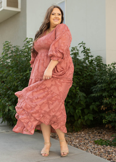 Plus size dusty rose dress