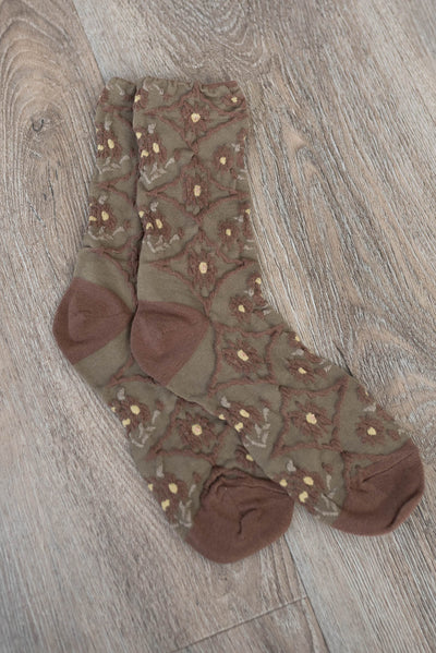 Olive flower socks