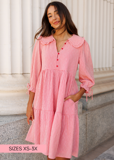 Red gingham dress