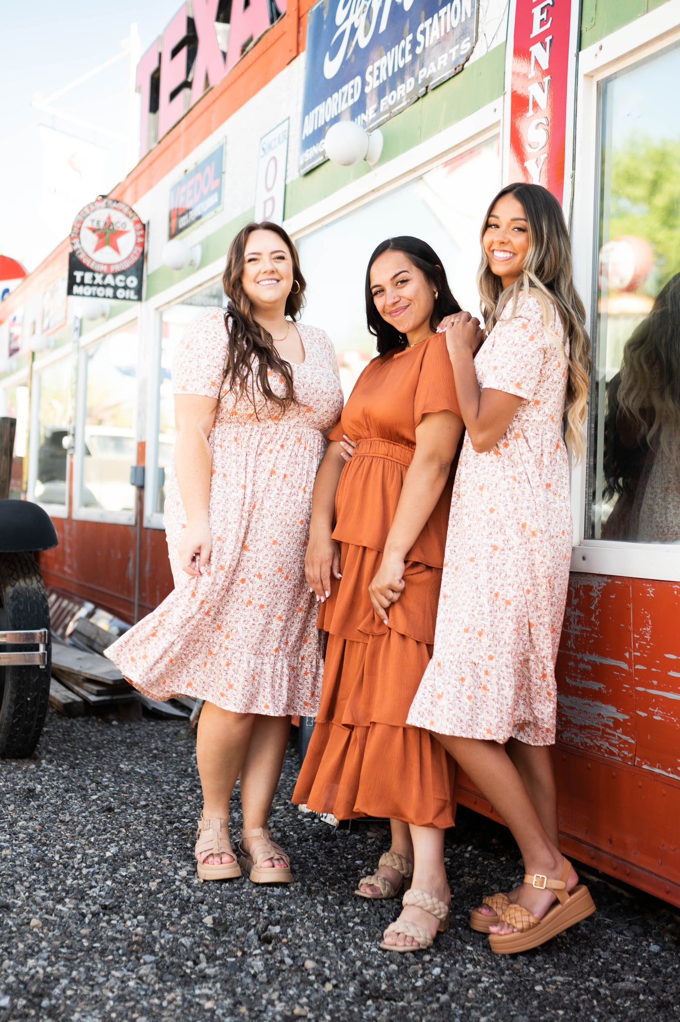Maeve Rust Ruffle Dress