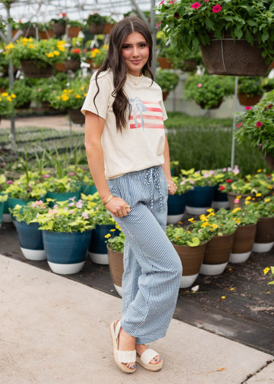 Maggie Ivory American Flag Bow T-shirt