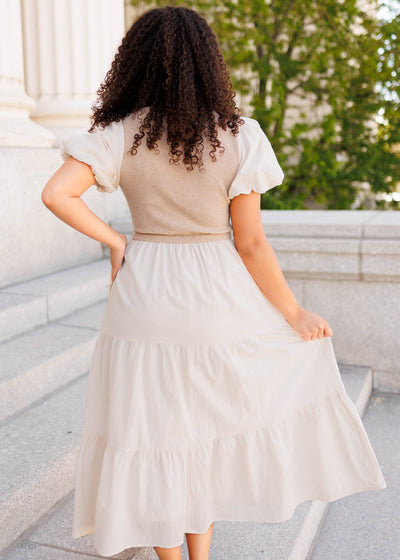 Back view of the rib knit dress