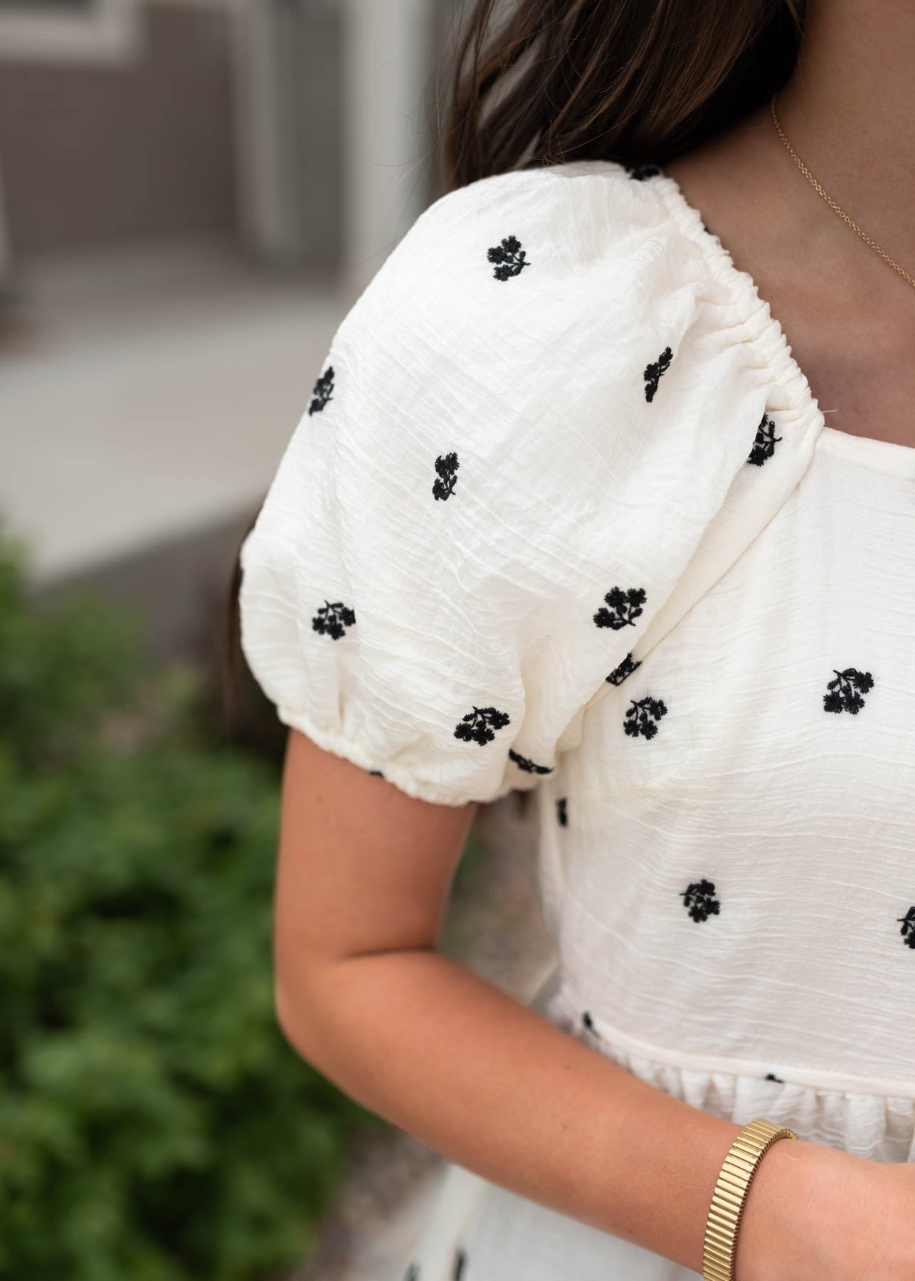 Marissa Ivory Embroidered Floral Dress