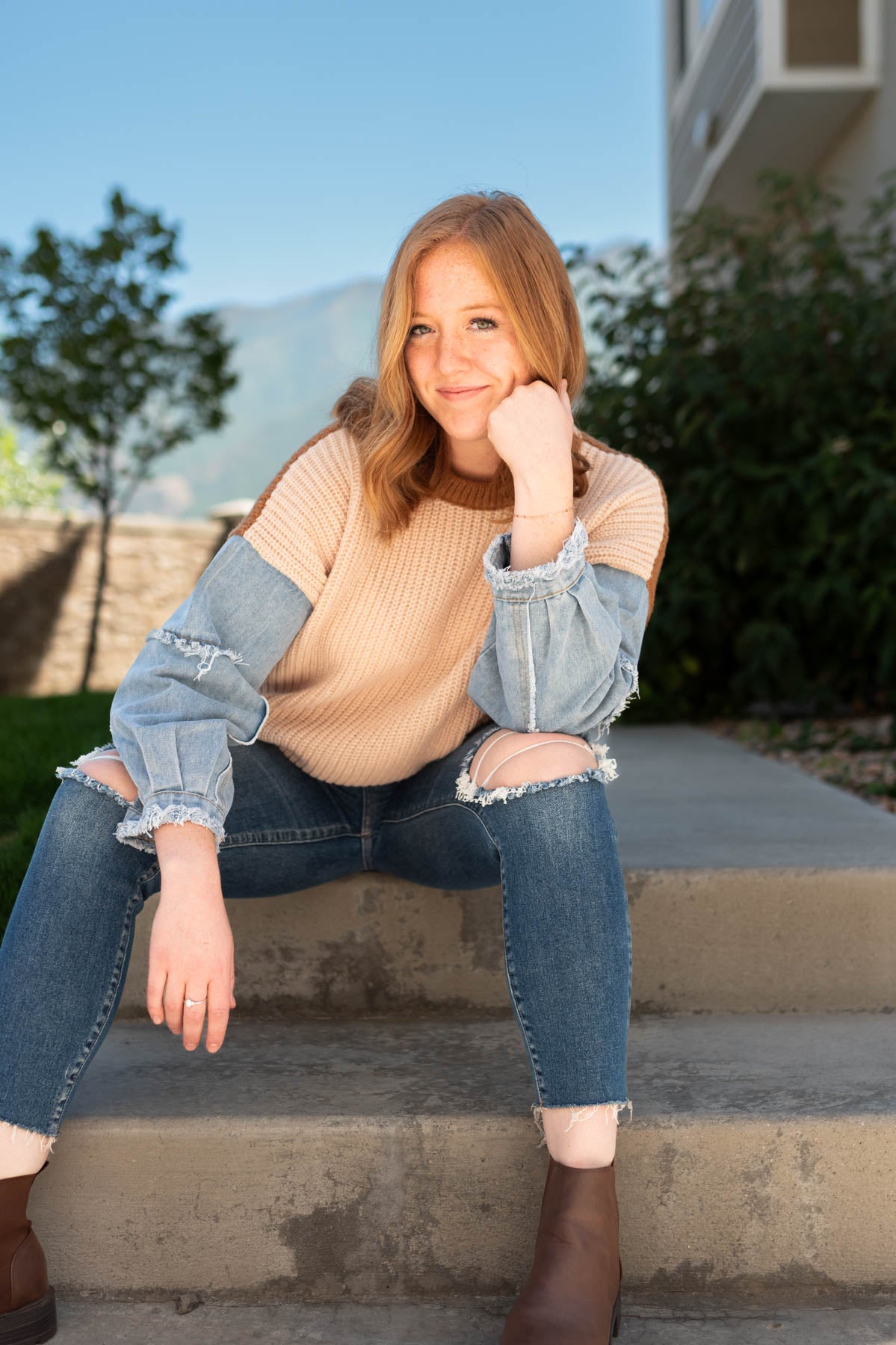 Long sleeve taupe sweater