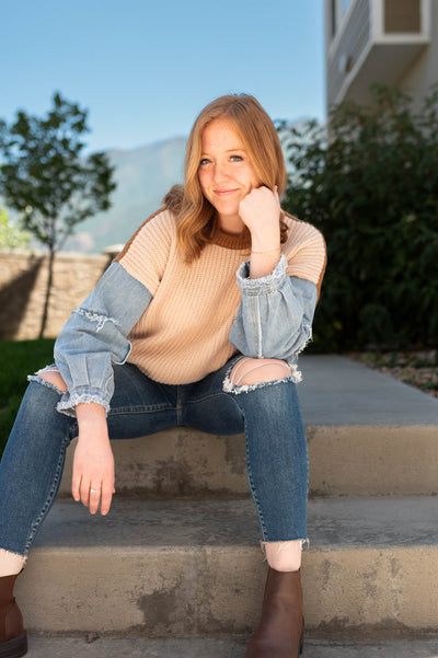 Long sleeve taupe sweater