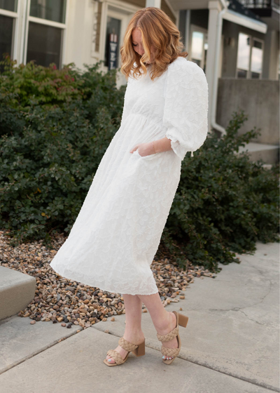 White floral dress
