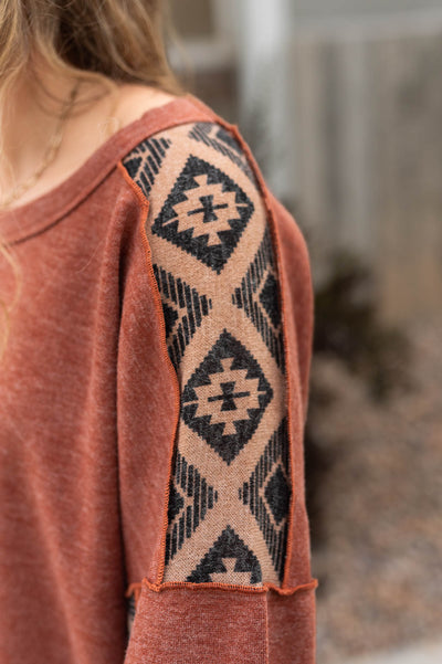 Patterned fabric on a rust top