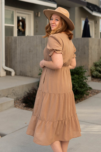 Side view of a brown dress