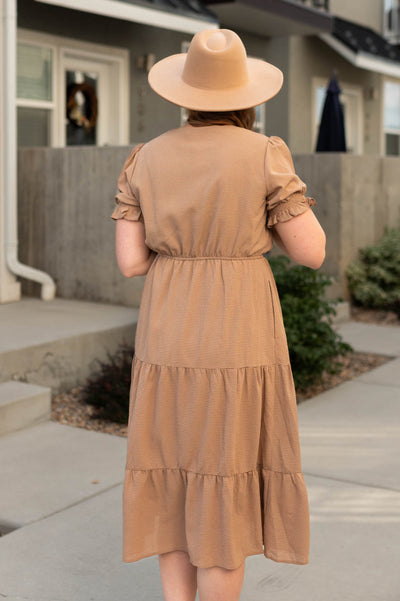 Back view of a brown dress
