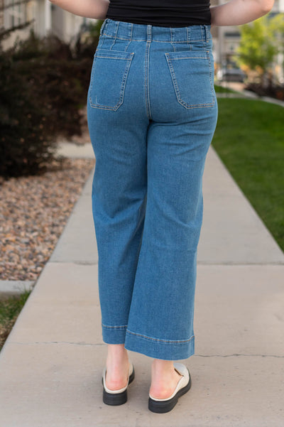 Back view of denim jeans