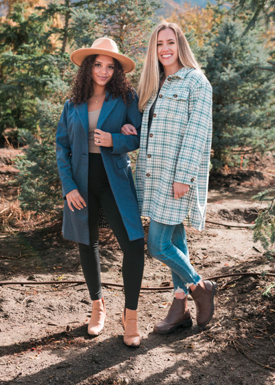 Nixi Green Plaid Coat