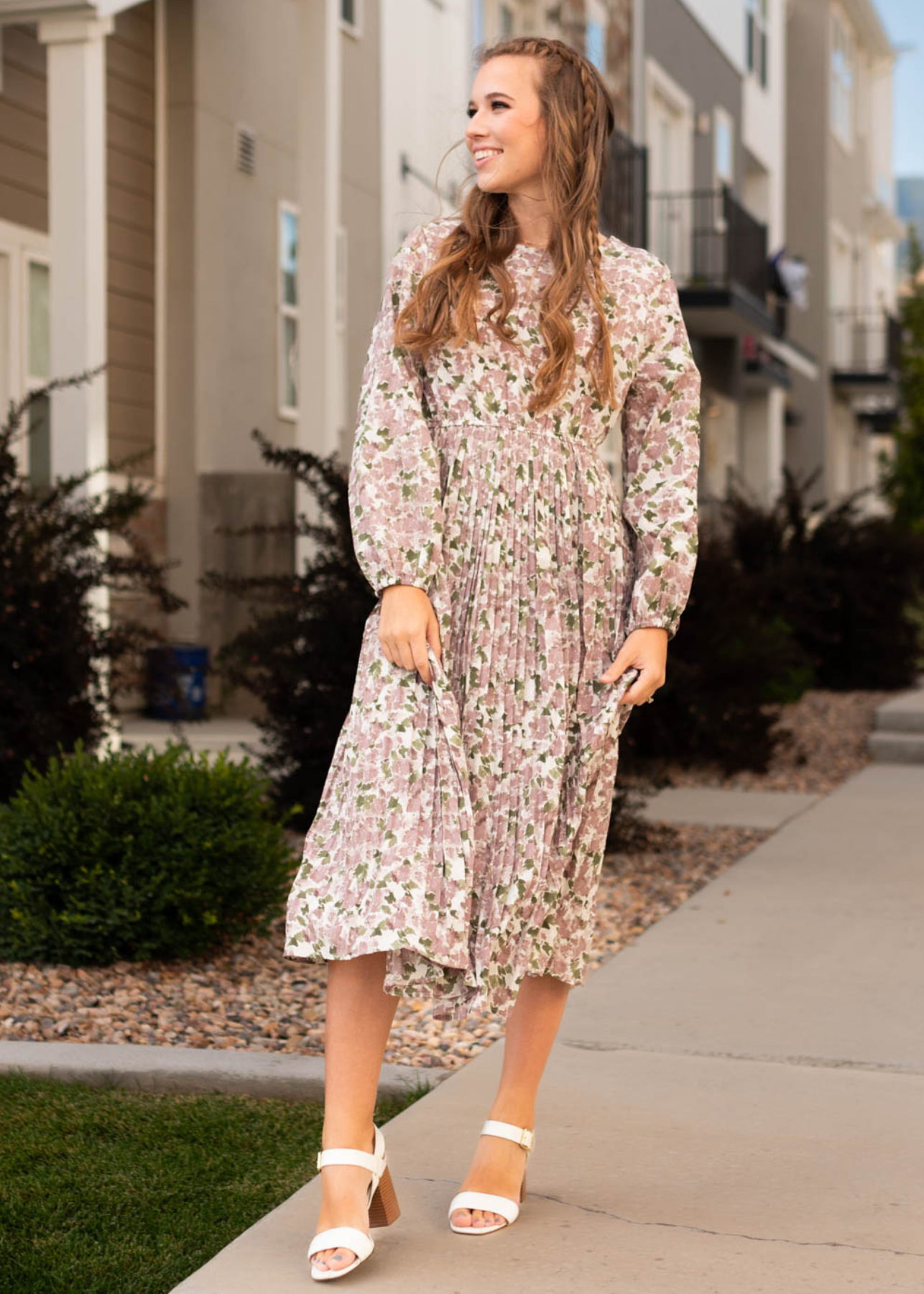Mauve floral dress