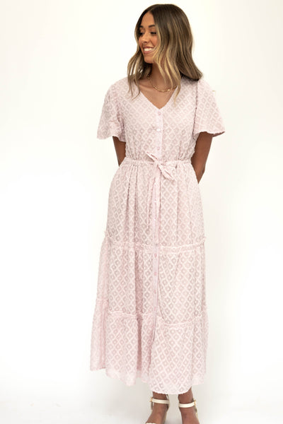 Short sleeve dusty pink dress