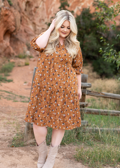 Perla Camel Dress