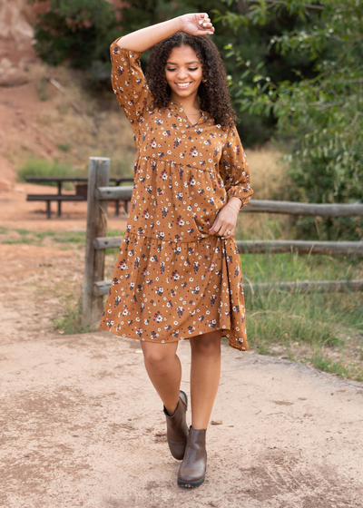 Perla Camel Dress