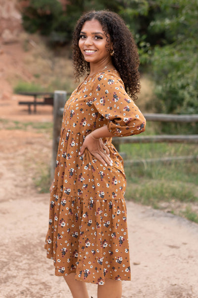 Side view of the camel dress