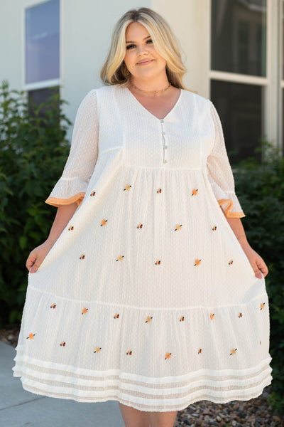 Plus size white dress