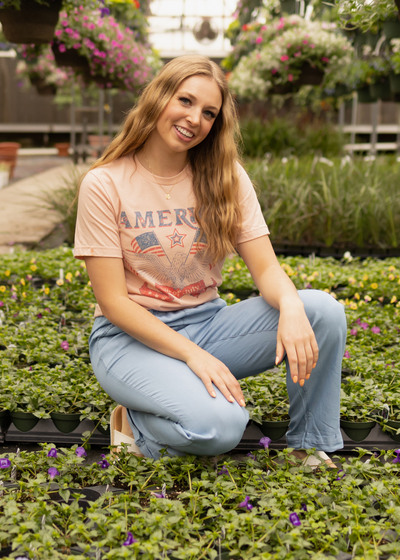 Peach America tee