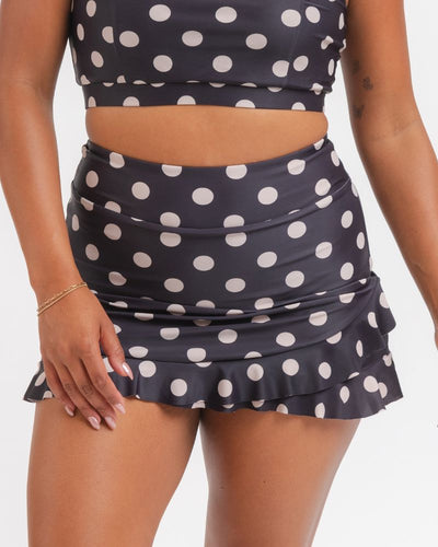 Retro Dot Ruffle Skirt w/ Bottoms