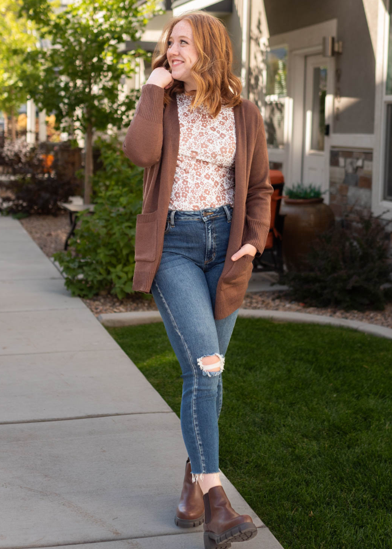 Long sleeve chocolate cardigan