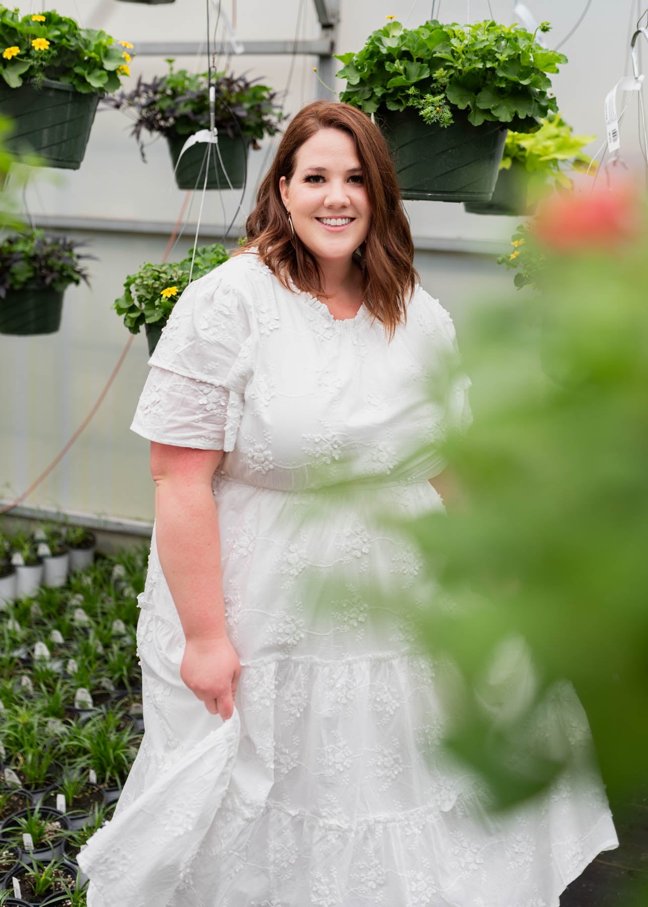 Rhea White Floral Embroidered Dress