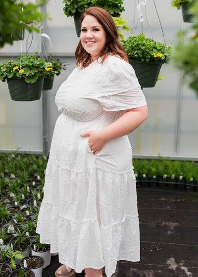 Rhea White Floral Embroidered Dress