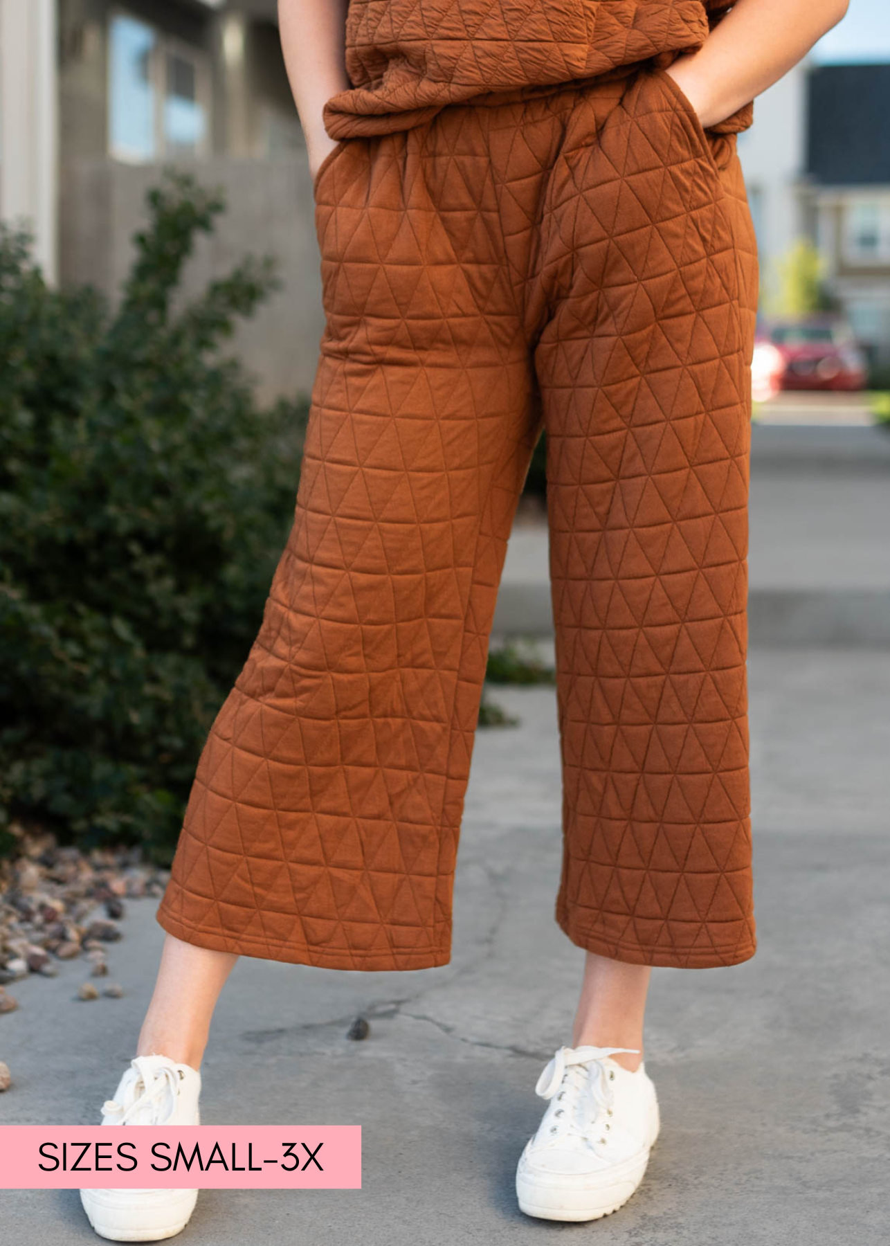 Quilted cinnamon pants