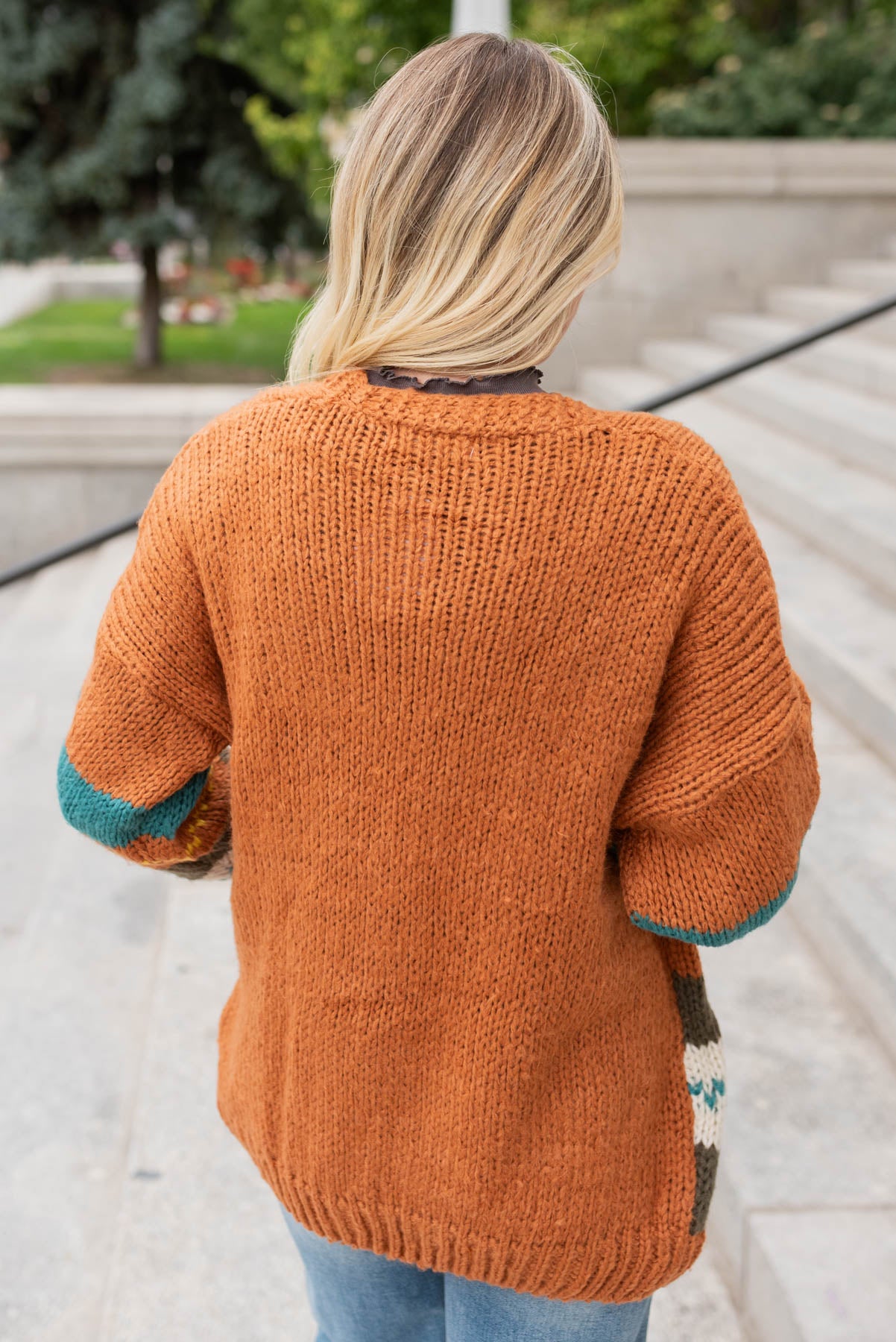 Rust color cardigan store