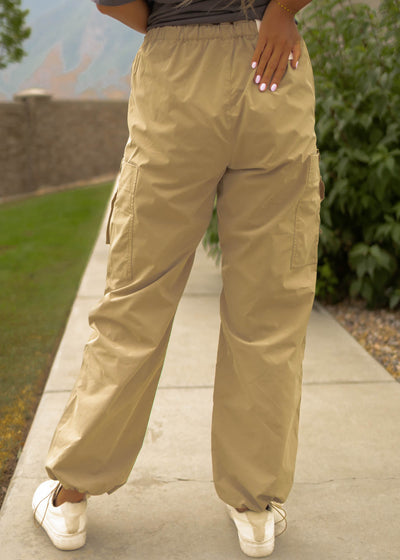 Back view of khaki pants