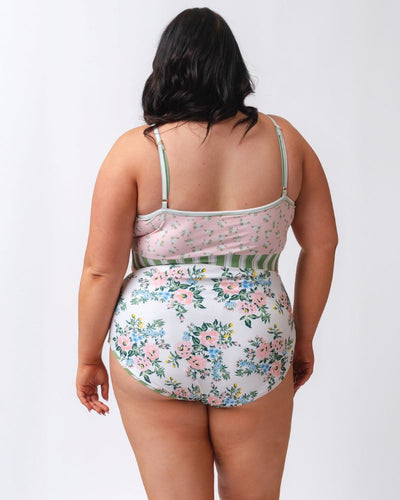 Somerset Floral/ Basil Stripe Reversible Ultra High-Waist Bottom